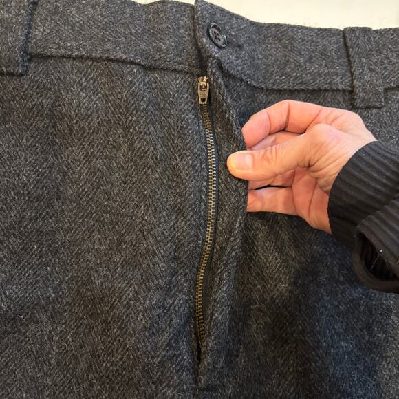 Vintage LL Bean Wool Hunting Pants Mens 40x30 Gray Suspender Buttons Made in USA - Picture 4 of 12